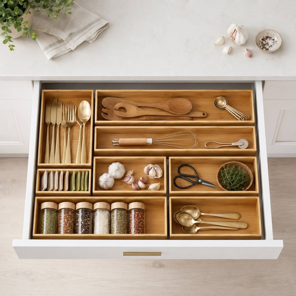 Organizador Modular de Bambú para Cajón | 100% Bambú Natural - Bamba Home