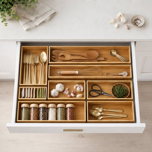 Organizador Modular de Bambú para Cajón | 100% Bambú Natural - Bamba Home